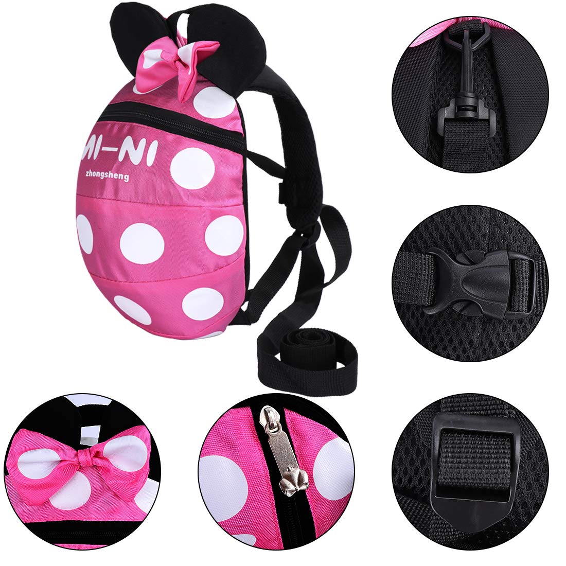Baby Toddler Leash Baby Leash Backpack Little Kid Boys Girls Anti-Lost Travel Bag Harness Reins Cute Cartoon Backpacks With Safe