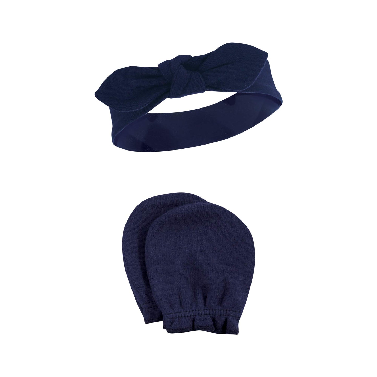 Hudson Baby Infant Girl Cotton Headband And Scratch Mitten Set Watermelon, 0-6 Months