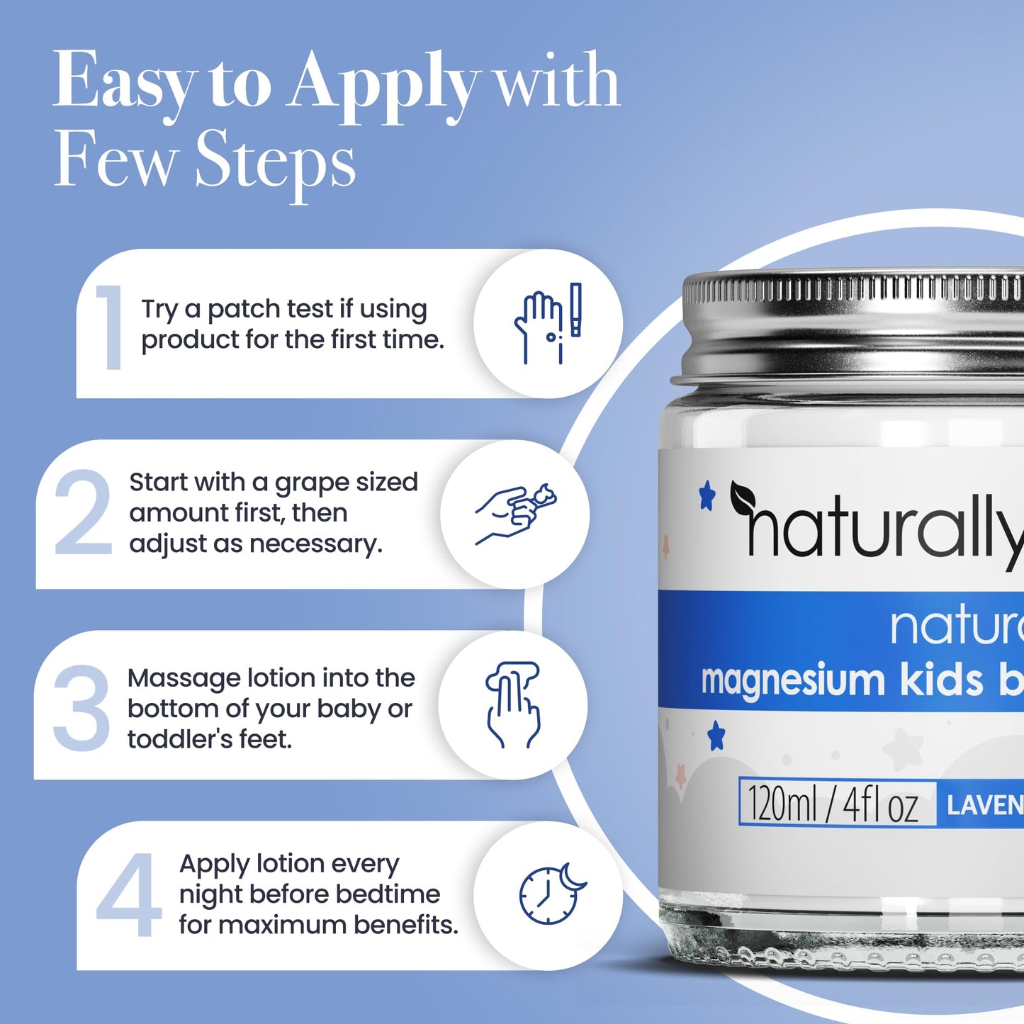 Naturallymum Naturally Mum - Magnesium Lotion For Kids & Babies [Natural & Safe] - Juniors Bedtime Lotion - Magnesium Sleep Crea