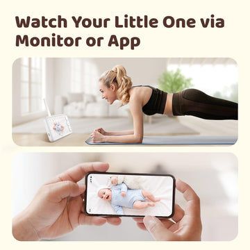 Netvue Peekababy Baby Camera Monitor Video - Baby Monitor With Camera And Audio, 5 ' Display, 2-Way Talk, 4 In 1 Bracket Meets