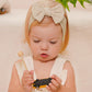 Jollybows Baby Girl Headband Bows Nylon Head Wraps Newborn Hairbands Infant Toddler Hair Bow (6- Black White Khaki)