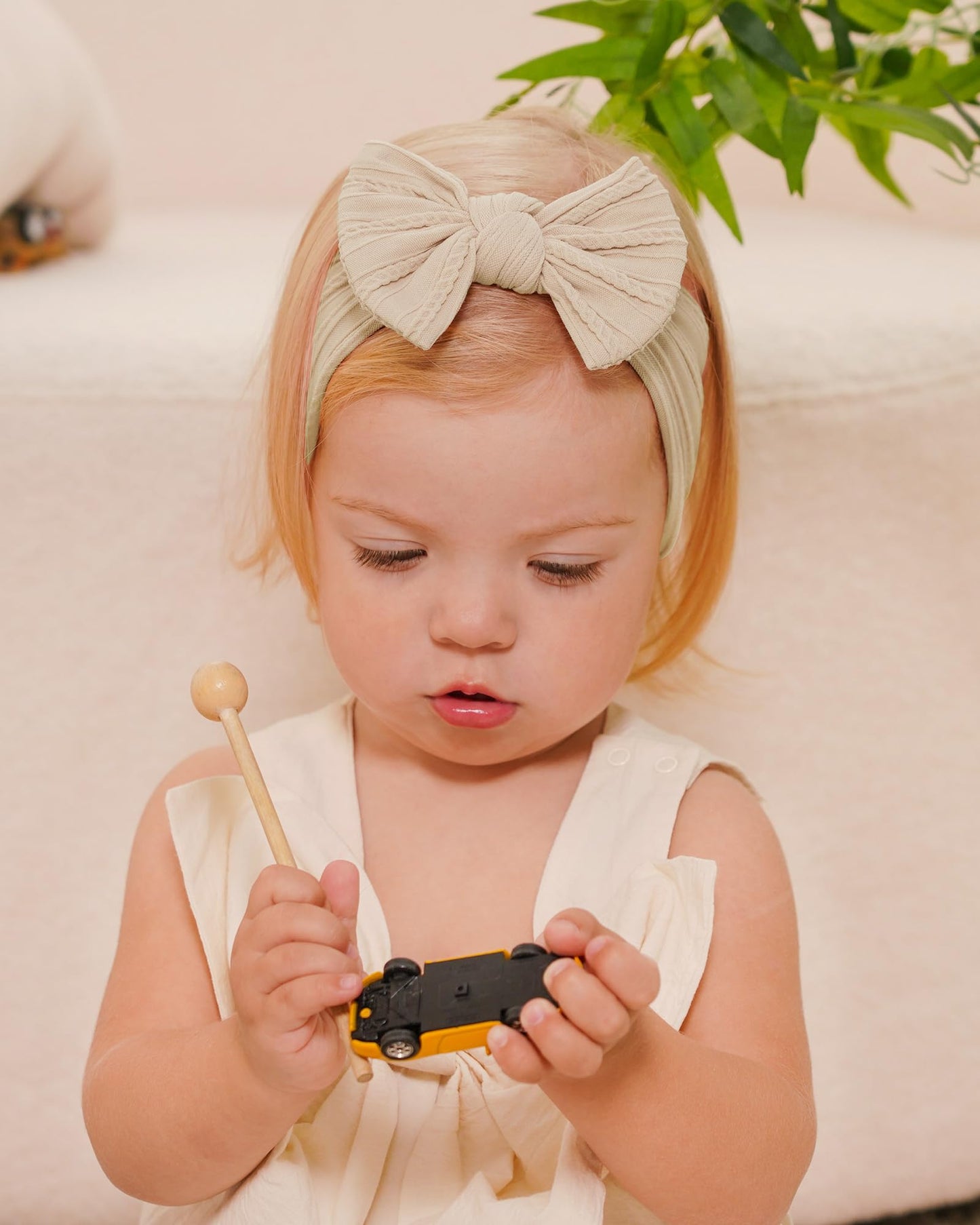 Jollybows Baby Girl Headband Bows Nylon Head Wraps Newborn Hairbands Infant Toddler Hair Bow (6- Black White Khaki)