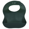 Three Little Tots Modern Silicone Baby Bib - Adjustable Fit Waterproof Catch Bibs ((Forest Green)