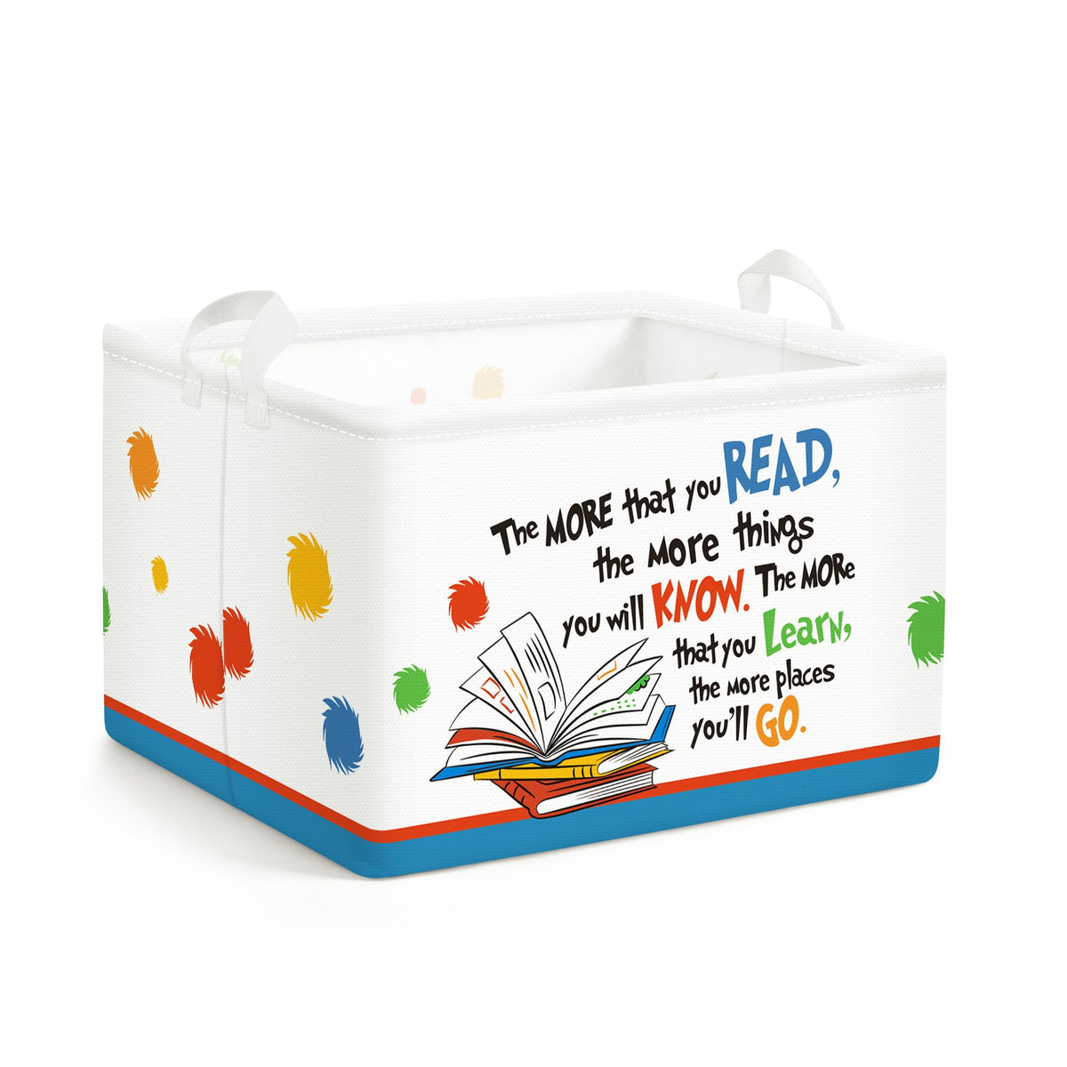 Clastyle Kid Storage Basket Foldable Dr Quotes Book Organizer Bin, 21L