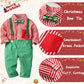 Fairy Baby Toddler Baby Boys Christmas Gentleman Outfit Bow Tie Shirt Suspender Pant Clothes Sets 18-24Months