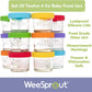 Weesprout Glass Baby Food Storage Jars W/Lids (4 Oz, 12 Pack Set) Snack, Puree, Reusable Small Containers, Breast Milk, Fridge O