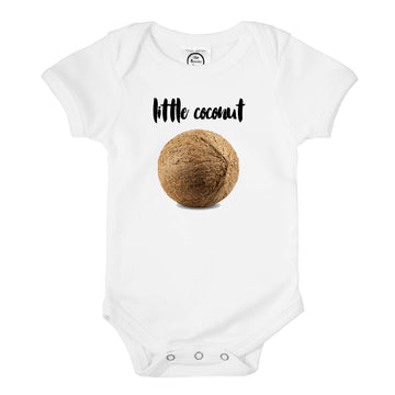 The Spunky Stork Unisex Baby Little Coconut Organic Newborn Tropical Bodysuit (3-6M) White