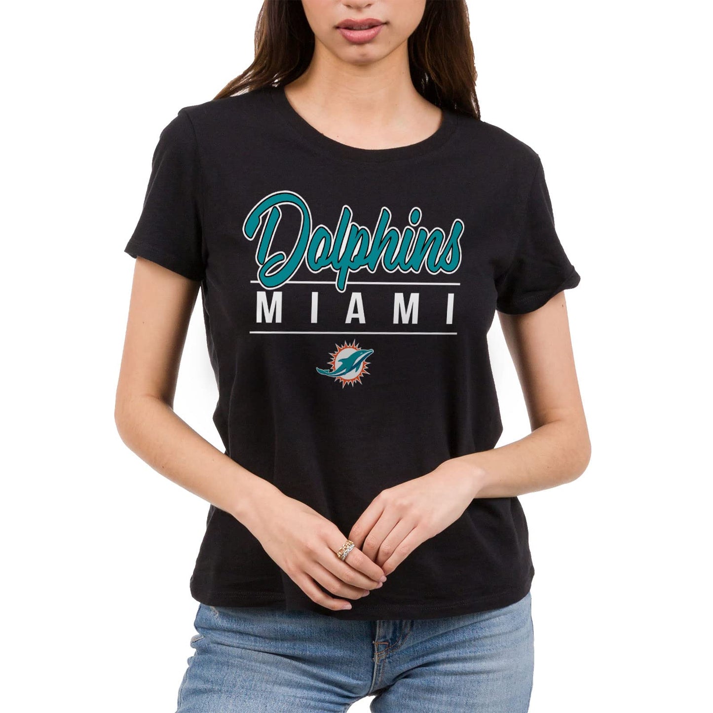 Junk Food Clothing X Nfl - Miami Dolphins - Fan Favorite - Womens Lightweight Short Sleeve Fan Shirt - Size Medium