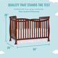 Dream On Me Violet 7-In-1 Convertible Life Style Crib In Espresso, Greenguard Gold Certified, 4 Mattress Height Settings, Made O