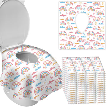 Deeki 60 Pack Toilet Seat Covers Disposable, Safe No-Slip Waterproof For Kids Toddlers Use In Potty Training Public Restrooms To