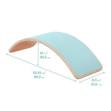 Ecr4Kids Balance Board With Felt Base, Montessori Toy, Seafoam