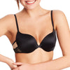 Maidenform Underwire Demi Bra, Best Push-Up Bra With Wonderbra Technology, Smoothing Lace-Trim Bra With Push-Up Cups, Black Wbod