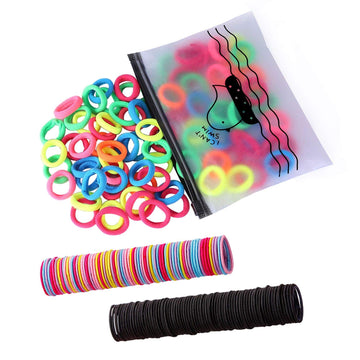 300 Pack Hair Ties BEoffer Baby Toddlers Girls Elastics Hair bands No Damage Black Colorful Small Rubber Bands Ponytail Pigtails