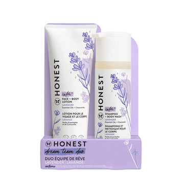The Honest Company 2-In-1 Cleansing Shampoo + Body Wash And Face + Body Lotion Bundle  Gentle For Baby  Naturally Derived  Laven