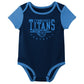 Outerstuff Nfl Newborn Baby And Infant Short Sleeve Bodysuit Variety 3-Pack - Tennessee Titans, 3-6M