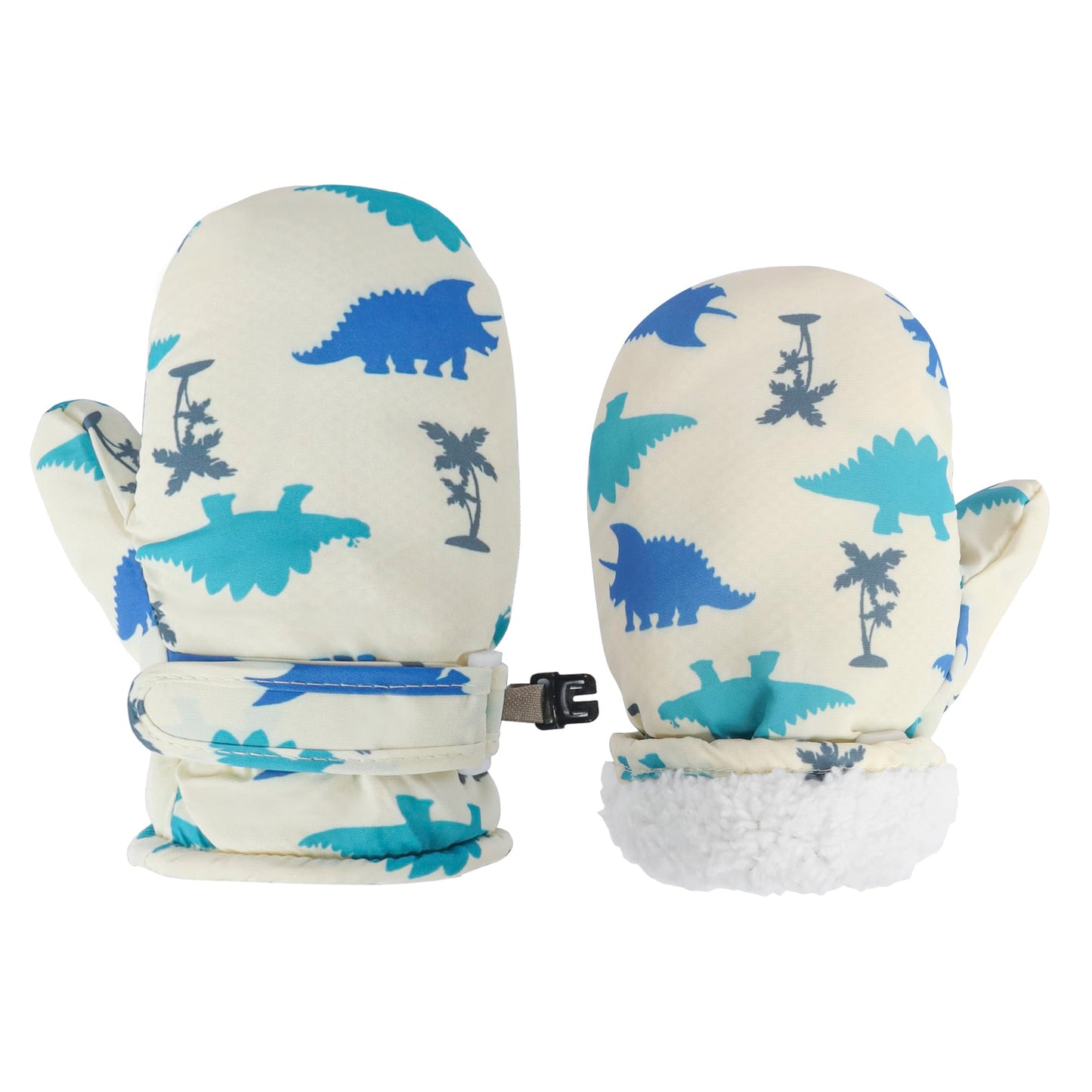 Fynnsure Toddler Mittens Baby Waterproof Snow Gloves Kids Mittens Ski Snow Gloves Cold Weather Mittens For Boys Girls Ivory Whit