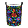 Pevtufa Colorful Floral Foldable Laundry Basket Organizer,Fabric Clothes Toy Storage Basket Nursery Hamper Storage Bin For House