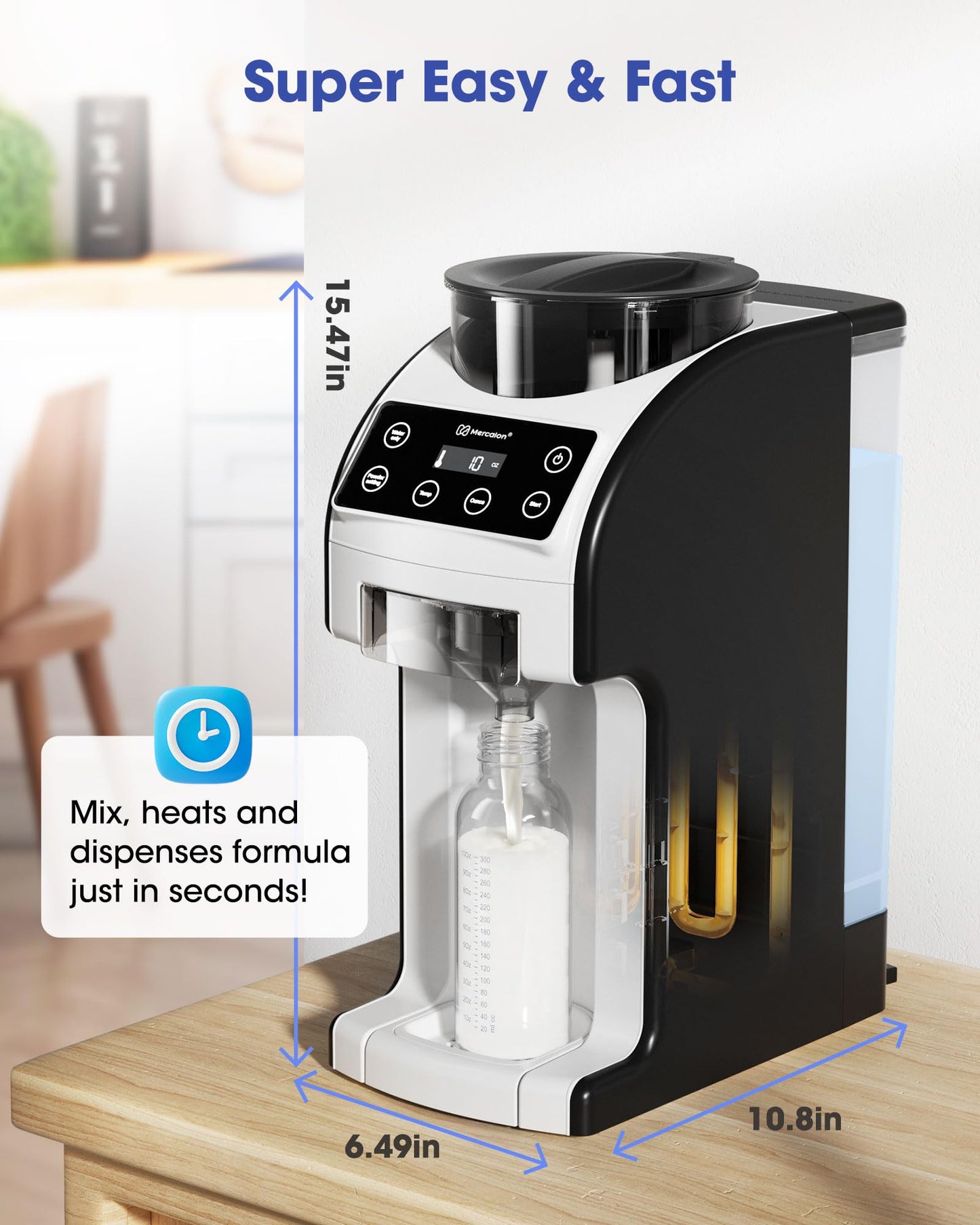 Mercalon Instant Formula Maker, Fast And Customizable Formula Dispenser Machine With Accurate Temperature Control For Baby, Auto
