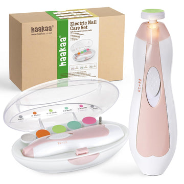 Haakaa Baby Nail Trimmer Electric Safe Baby Nail Clippers Baby Nail File Kit Manicure Set, Trim Polish Grooming Kit For Newborn