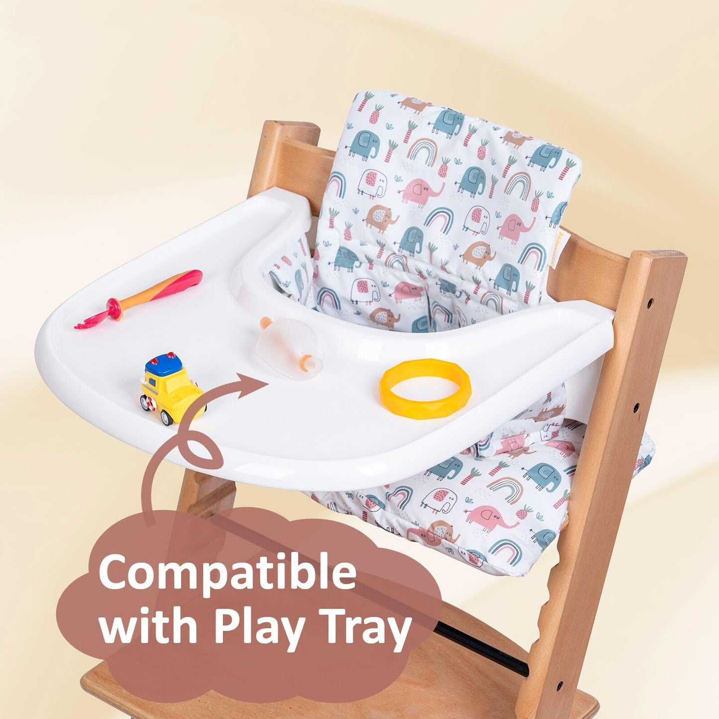 Dadouman Waterproof & Extra Padded Soft Dining Chair Seat Cushion, Wipe Clean Cushion For Stokke Tripp Trapp High Chair, 18 ' L
