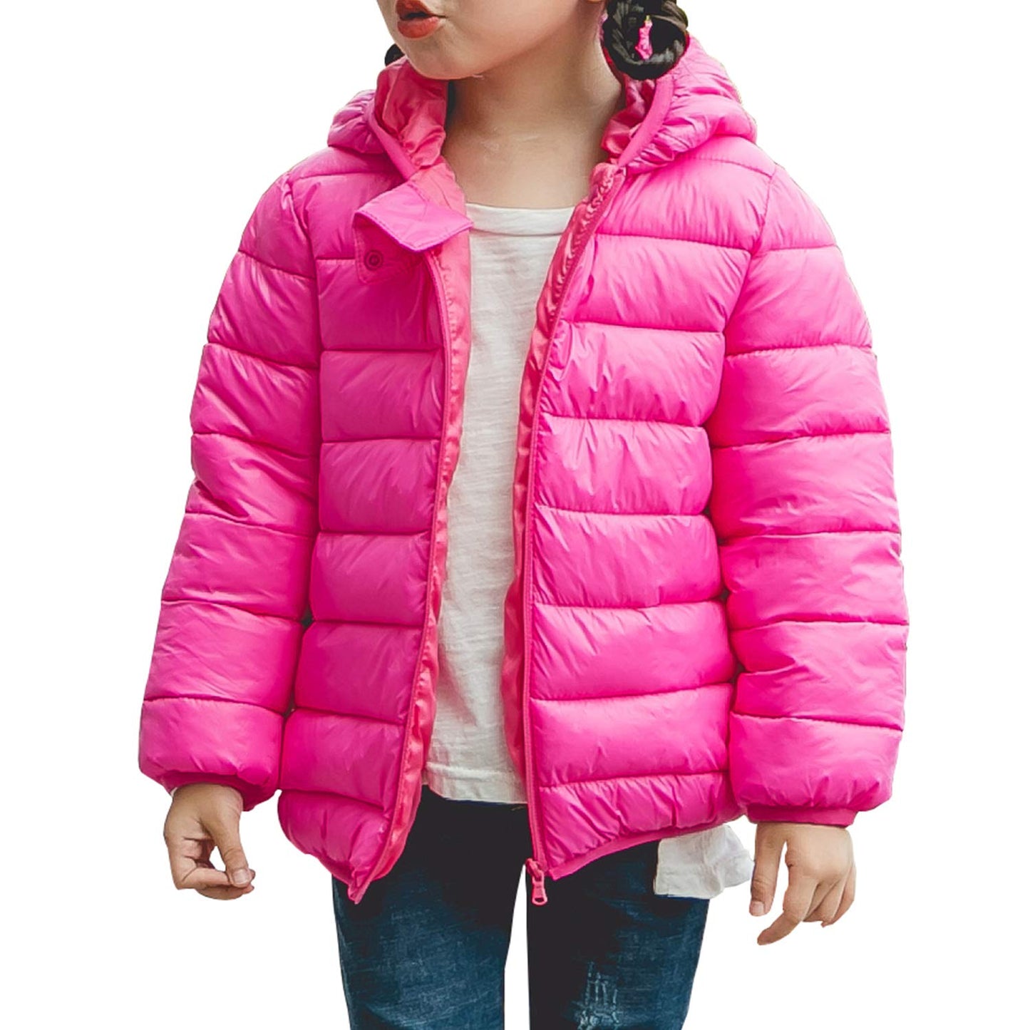 Wusenst Baby Boys Girls Winter Coats Hoods Light Puffer Down Jacket Outwear With Pockets