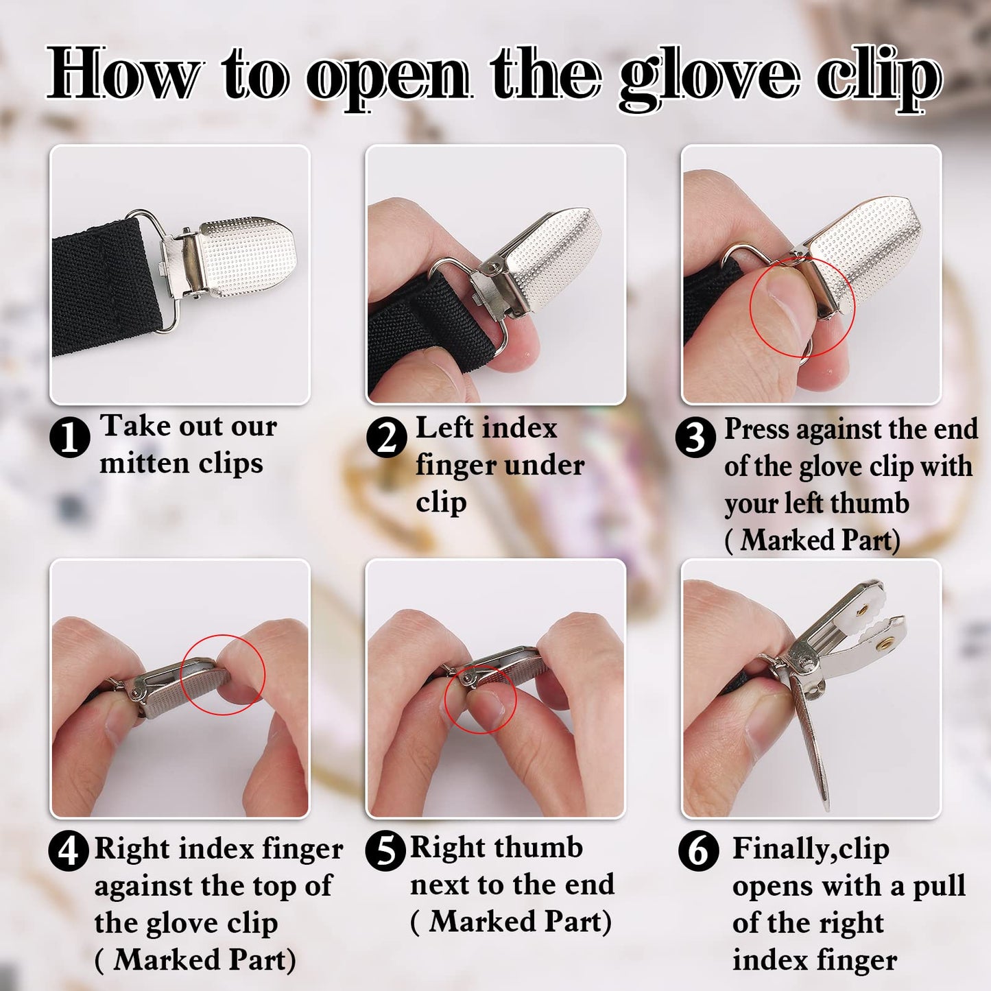 Zkptops 1 Pair Winter Mitten Clips Elastic Stainless Steel Gloves Clips For Toddler Kids Baby Adults Mitten Clips Clothing Dress