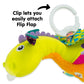 Lamaze Flip Flap Dragon Clip On Car Seat and Stroller Toy - Soft Baby Hanging Toys - Baby Crinkle Toys with High Contrast Colors