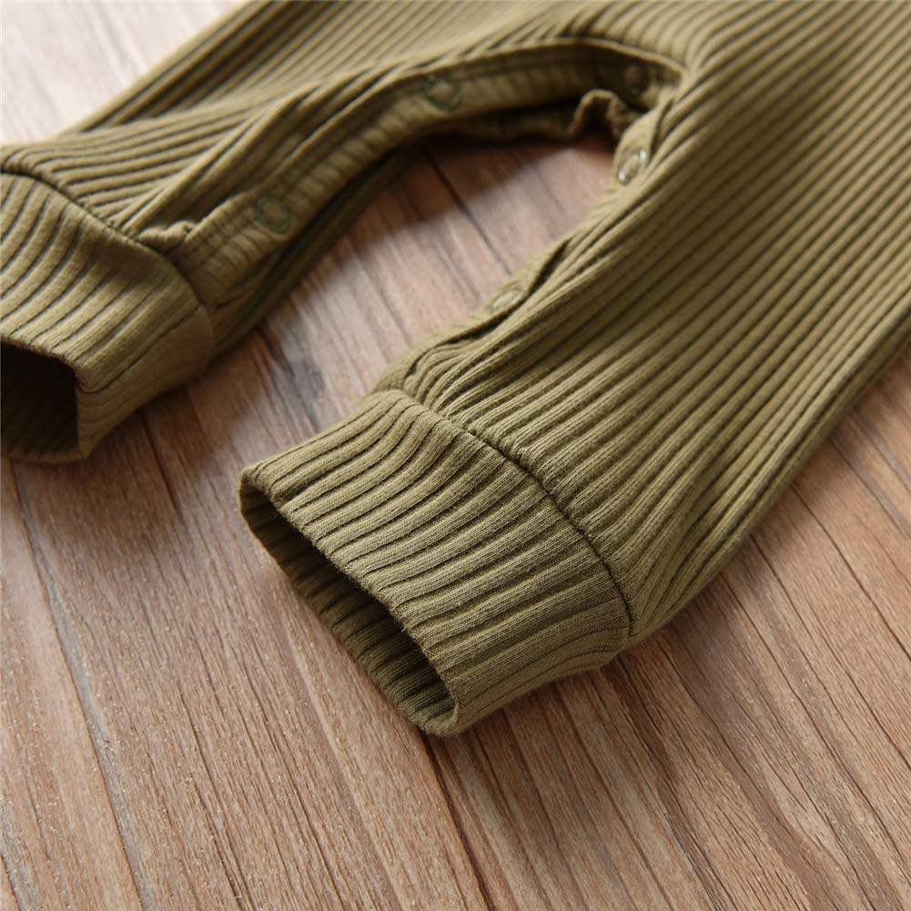 Eghunooy Baby Boy Girl Solid Color One Piece Romper Jumpsuit Outfits Clothes (Newborn) Army Green