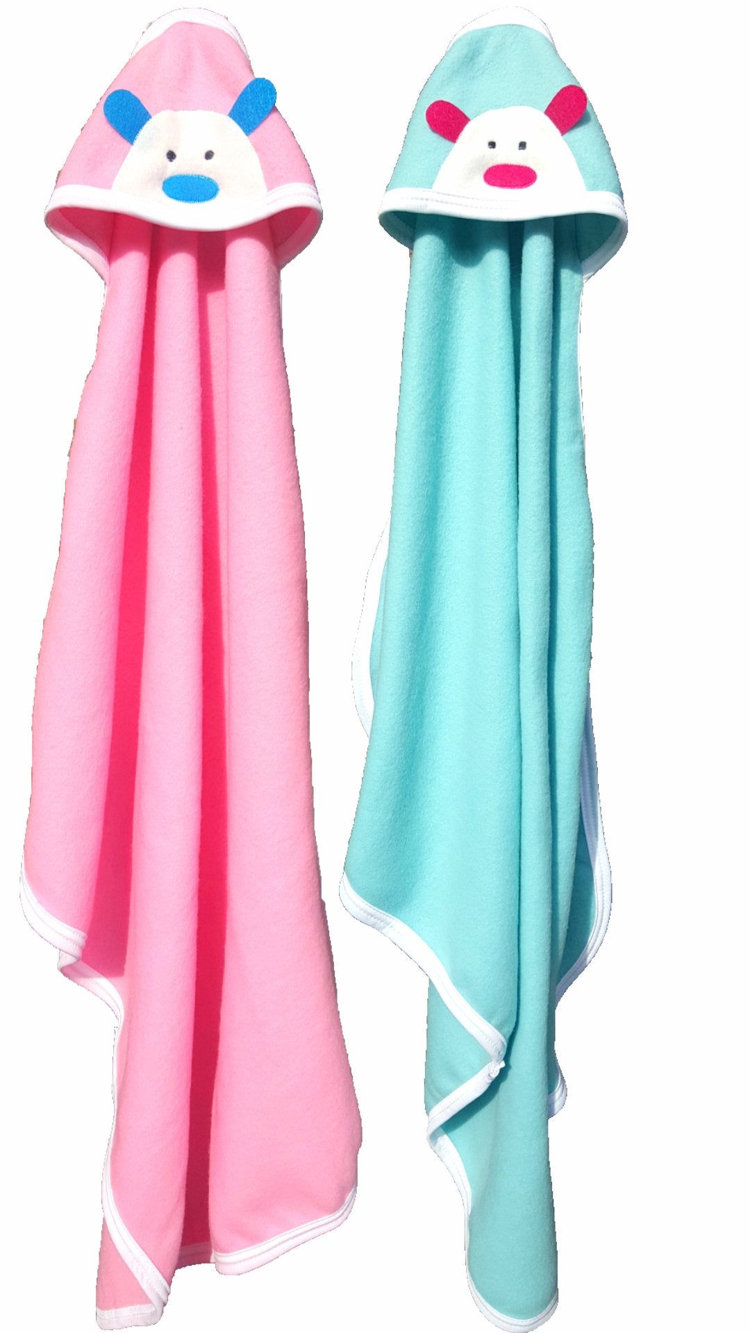 BRANDONN Newborn Biggest Size (36 INCH X 27 INCH) with Fancy Boon Border Baby Blanket for Babies (Pack of 2;SEAGreen & Pink)