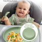 Qyeejong Classic Toddler Plates With Suction (3 Pack), Non Toxic & Bpa Free Silicone Suction Plates For Baby Toddler Kids, Non S