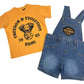 Harley-Davidson Baby Boys 2-Piece B&S Newborn Tee & Denim Overall Set (0/3M)
