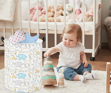 Tibaolover Animal Baby Laundry Basket Baby Hamper Kids Toy Storage Bin For Boys Room Decor Baby Nursery Hamper Gift Baskets For