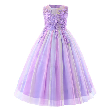 Toddler Baby Girls Flower Festival Carnival Christmas Halloween Formal Dress Father'S Day Mother'S Day Puffy Tulle Dance Sundres
