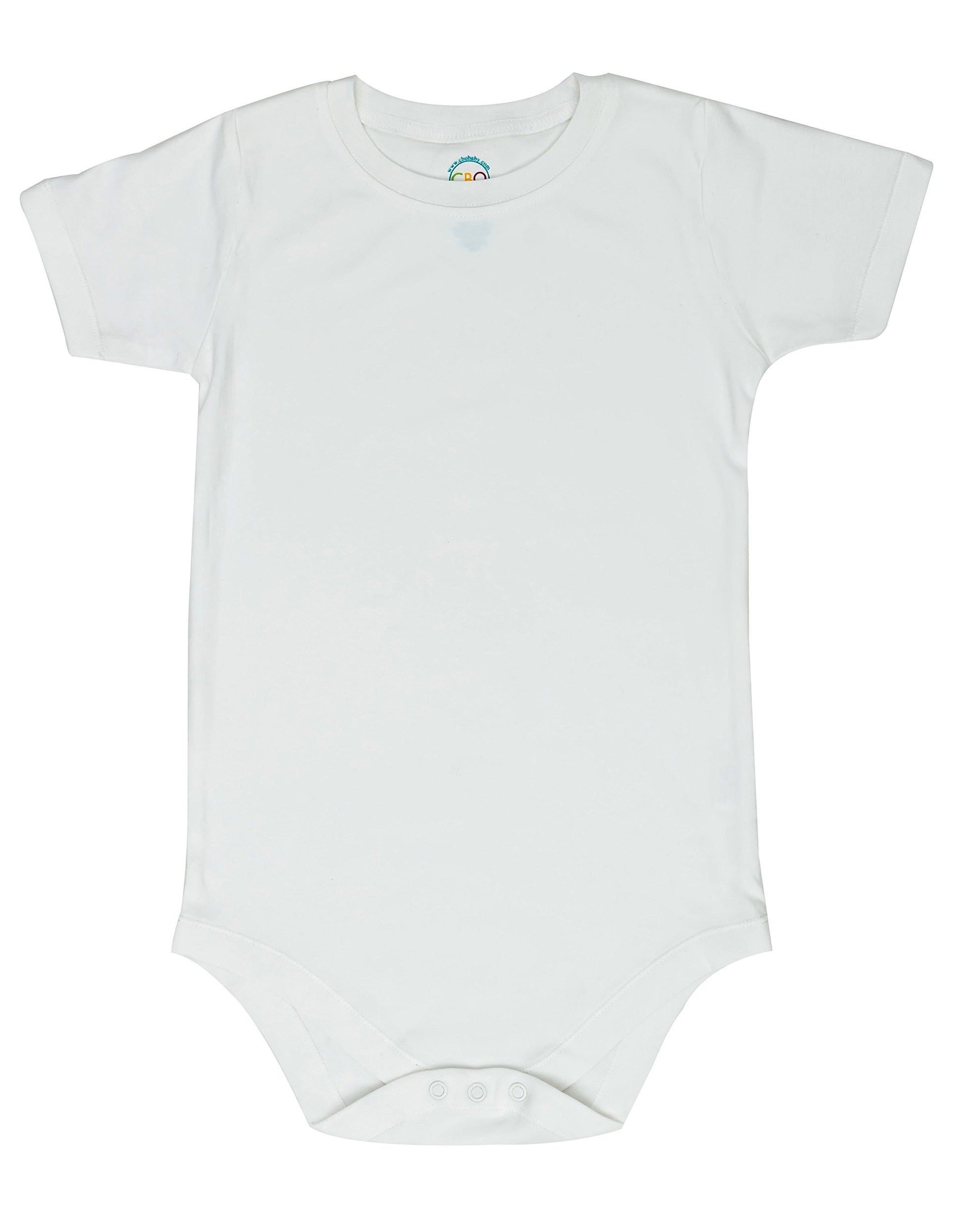 CBObaby Short Sleeve Round Crew Neck Bodysuits For All Ages (White 5T)