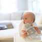 Dr. Brown'S Milestones Wide-Neck Sippy Straw Bottle With 100% Silicone Handles And Weighted Straw, 9 Oz/270 Ml, Gray & Blue, 6M+