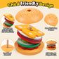 Kizh Wooden Burger Sorting Stacking Toy for Toddlers - Preschool Montessori Educational Fine Motor Toys for Kids Boys Girls