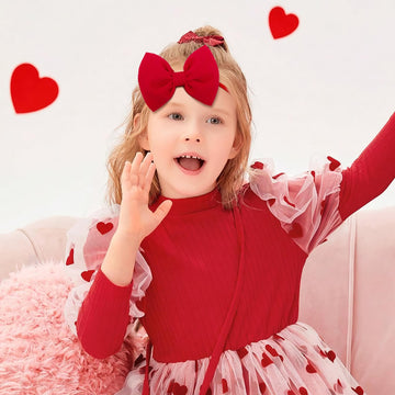 Yanjie Valentines Baby Headband Bows Infant Headband Newborn Girls Valentines Day Hairband Hair Accessories Bows Love Headband P