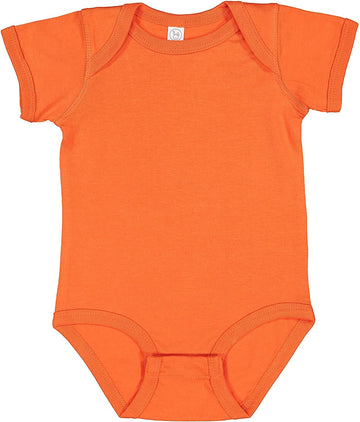 Rabbit Skins Baby Soft Fine Jersey Short Sleeve Bodysuit (4424) Orange, 12M