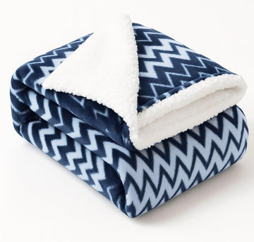 VAS COLLECTIONS Ultra Soft Baby Blanket | Flannel + Sherpa | 2Layer AllSeason AC Sheet for Newborns (024 M)  Navy Blue