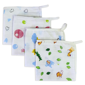 Love Baby Cotton Muslin Cloth Soft Baby Washcloths Set Of 4