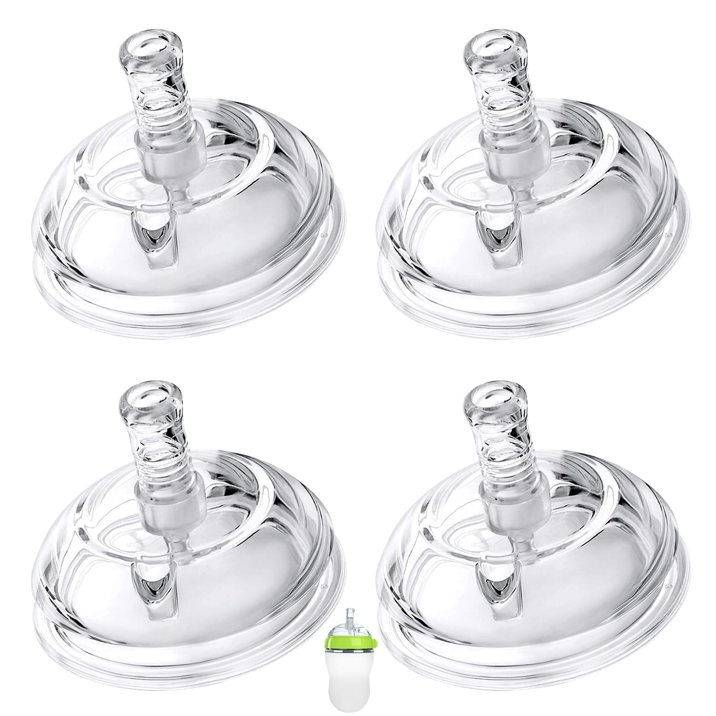 Straw Sippy Cup Nipples for Comotomo Baby Bottles, Transition Cup Food Grade Silicone Soft Nipple, 8m+, Pack of 4