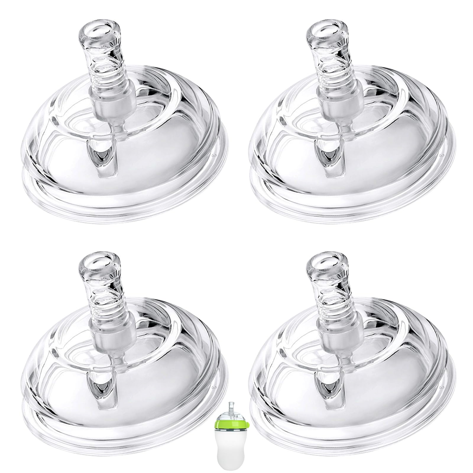 Straw Sippy Cup Nipples for Comotomo Baby Bottles, Transition Cup Food Grade Silicone Soft Nipple, 8m+, Pack of 4