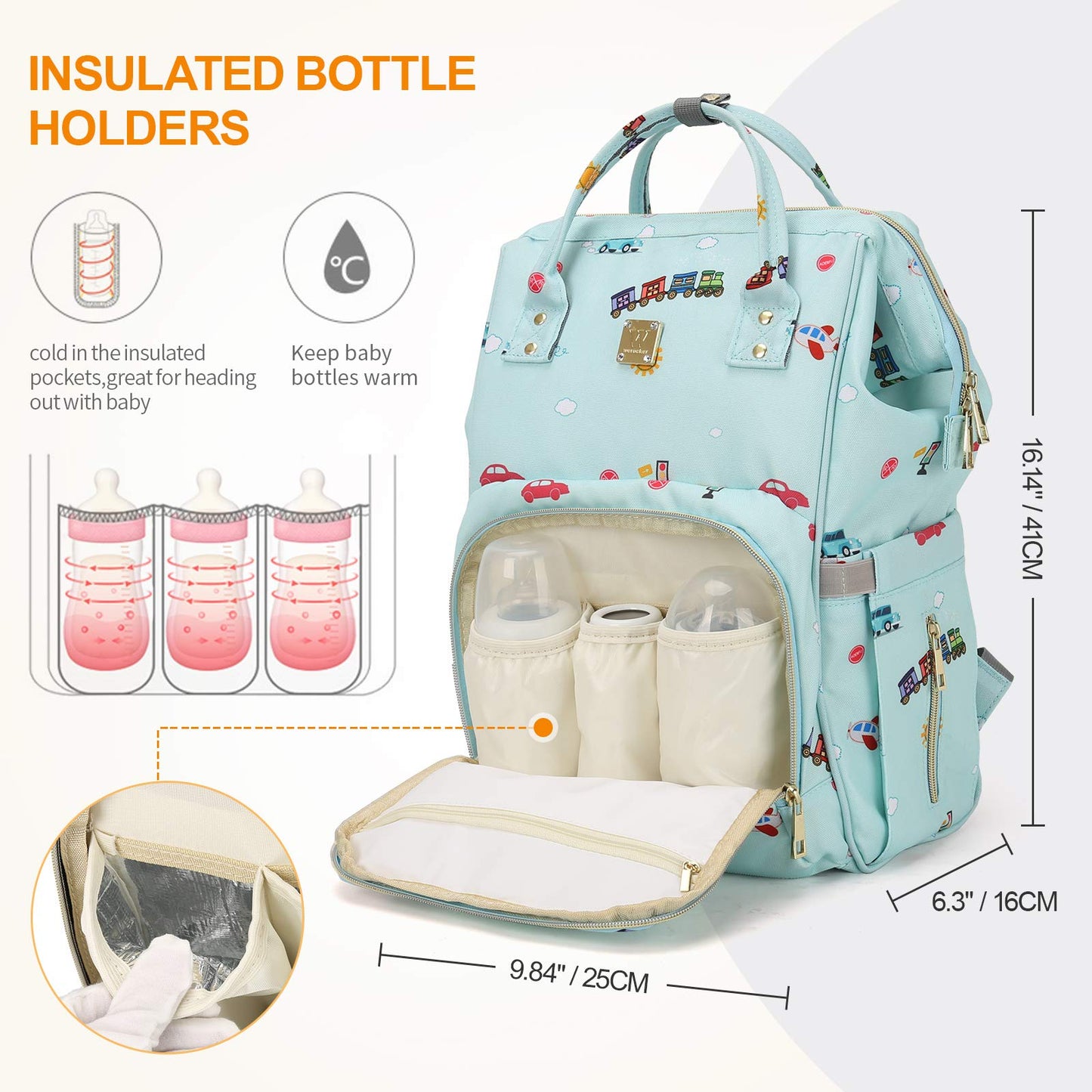 Diaper Bags Backpack Baby Bag For Mom Dad Baby Girls Boy, Cute Mult Diaper Nappy Bag Travel Back Pack,Waterproof Maternity Chang