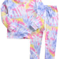 Vaenait Baby Kids Junior 100% Cotton Sleepwear Pajamas 2Pcs Set Tiedye-Bluepinkyellow-253 2Xl