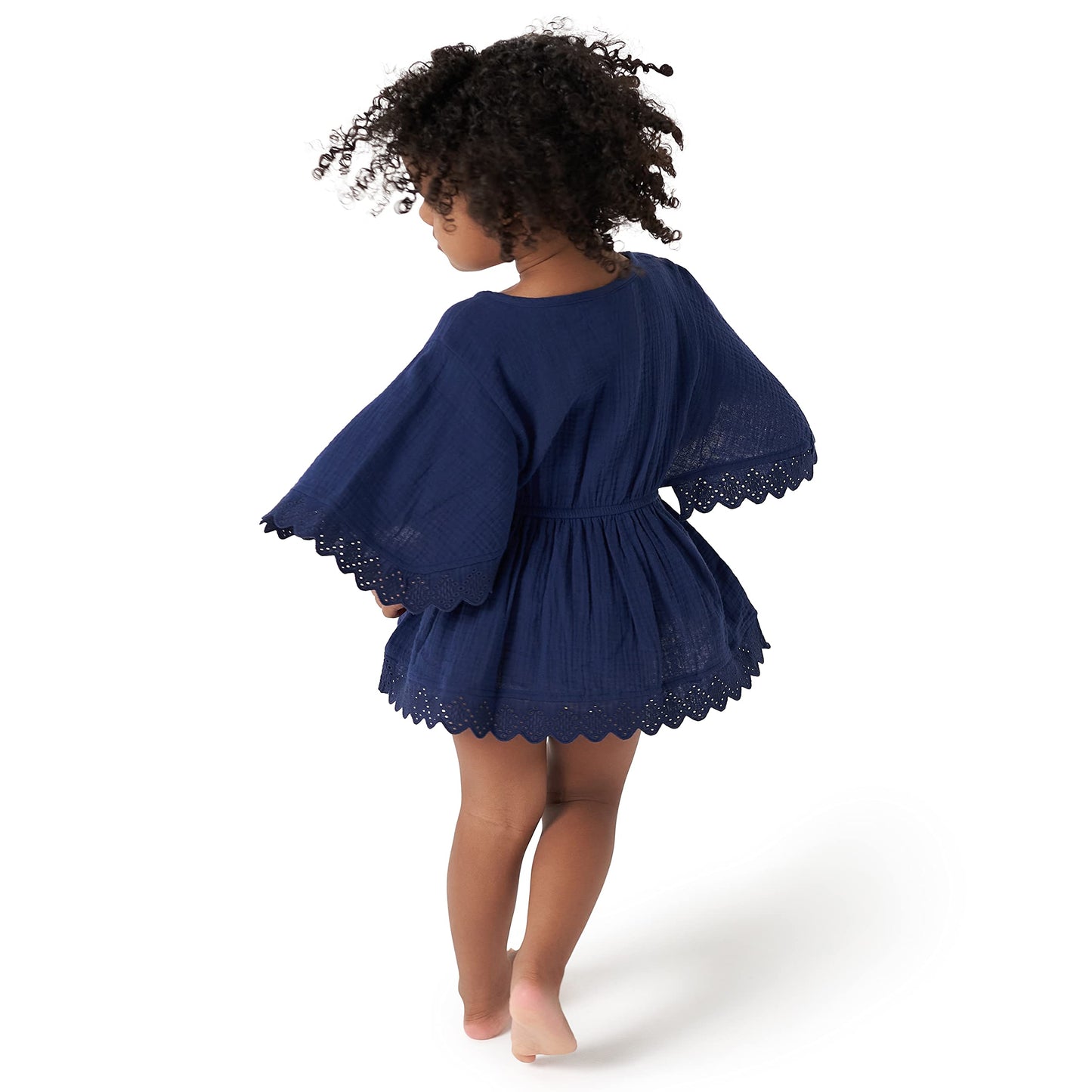 Gerber Baby Girl'S Standard Toddler Kaftan Swim Cover Up, Navy, 3-6 Months