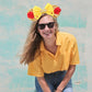 Razko Headband, Sparkle Belle Minnie Ears, Gold-Red Flower, Hairband For Disney Fans, Unisex-Kids, Unisex-Adults