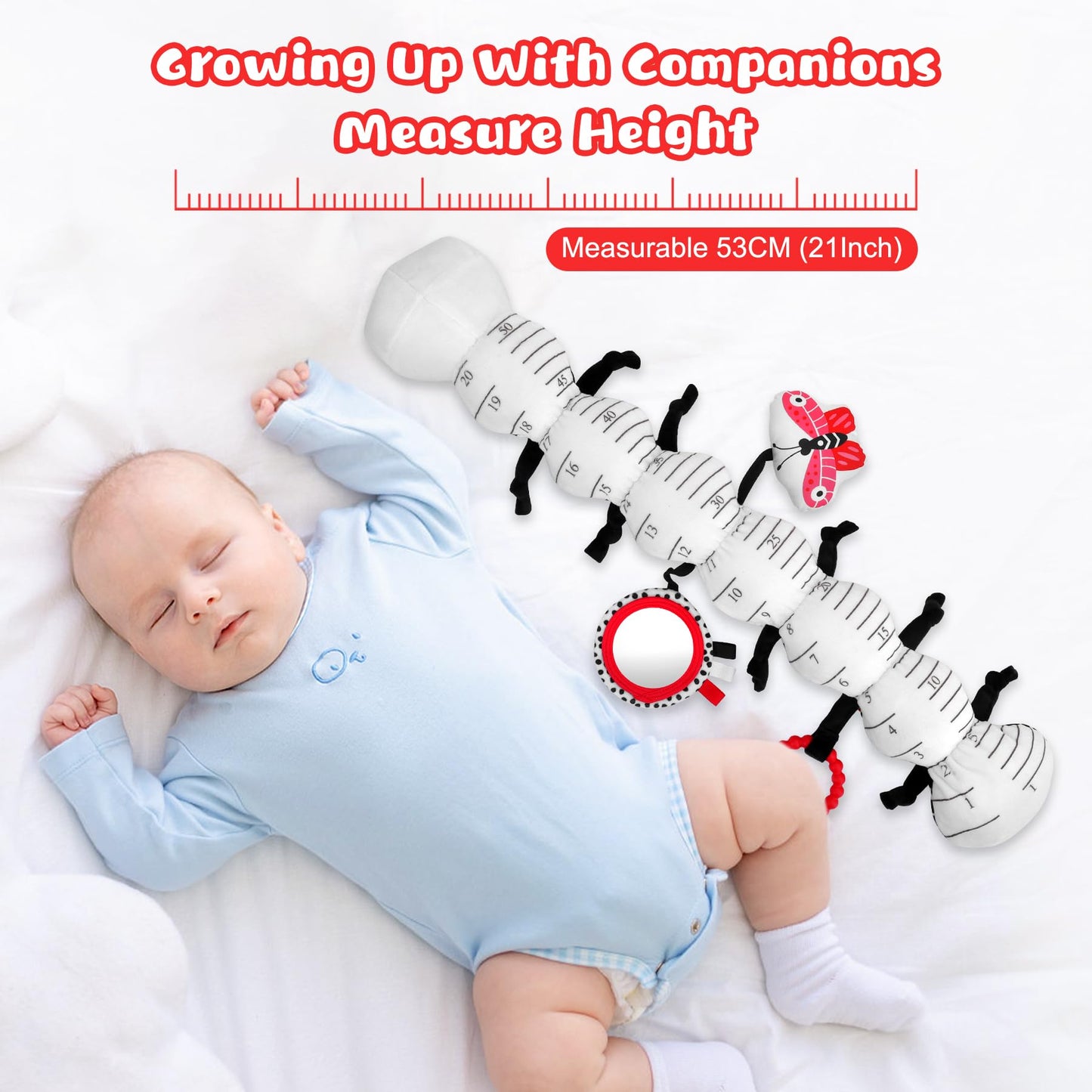 Baby Toys 0-12 Months - Musical Caterpillar Stuffed Animal Soft Plush Toys for Infant Girls Boys 3 6 12 Months Tummy Time Sensor