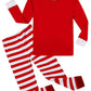 Kikizye Christmas Stripe White Red Baby Boys Long Sleeve Pajamas 100% Cotton Holiday Sleepwears Infant Red Size 18-24 Monthes