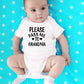 Cbtwear Please Pass Me To Grandma Baby Bodysuit Funny Infant Outfit Cute Newborn Clothes Unisex Romper (12 Months, White)