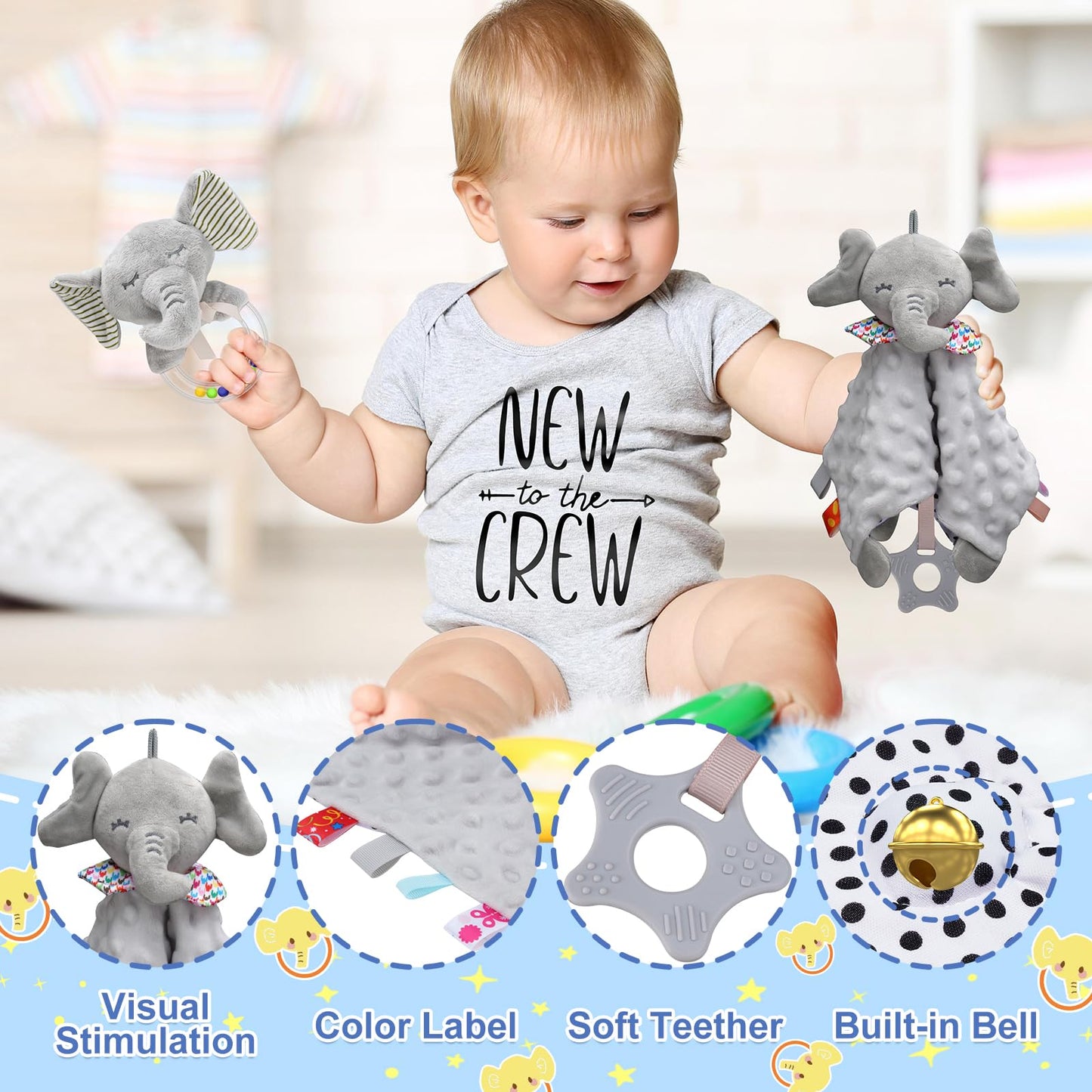 Baby Boy Gifts For Baby Shower, 10Pcs Newborn Baby Shower Boy Gift, Premium & Exquisite Welcome Baby Gift Basket Set Baby Boy Sh